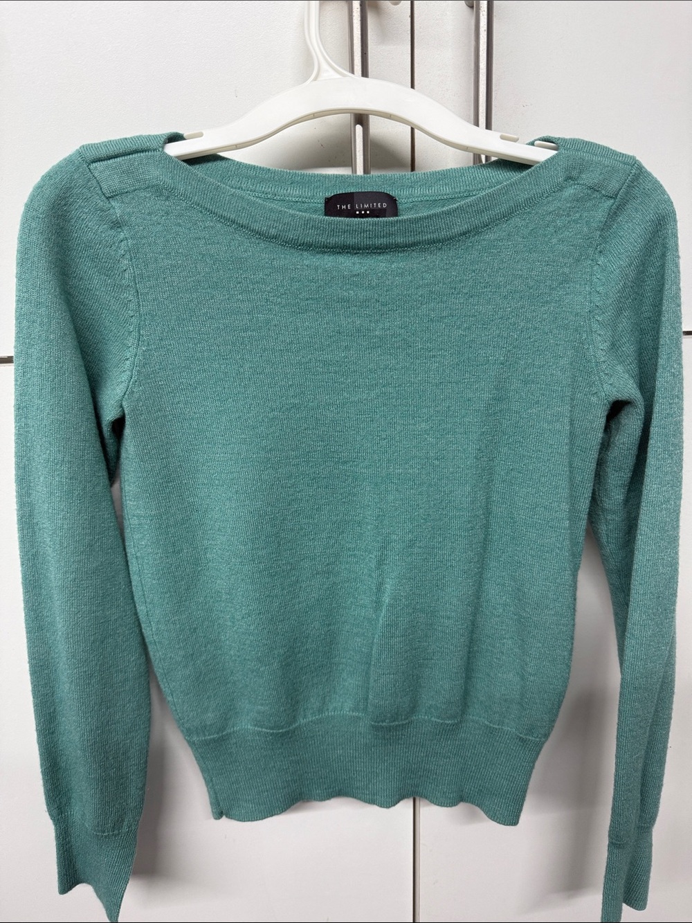 The Limited Seafoam Scoop Neck Lightweight Sweater